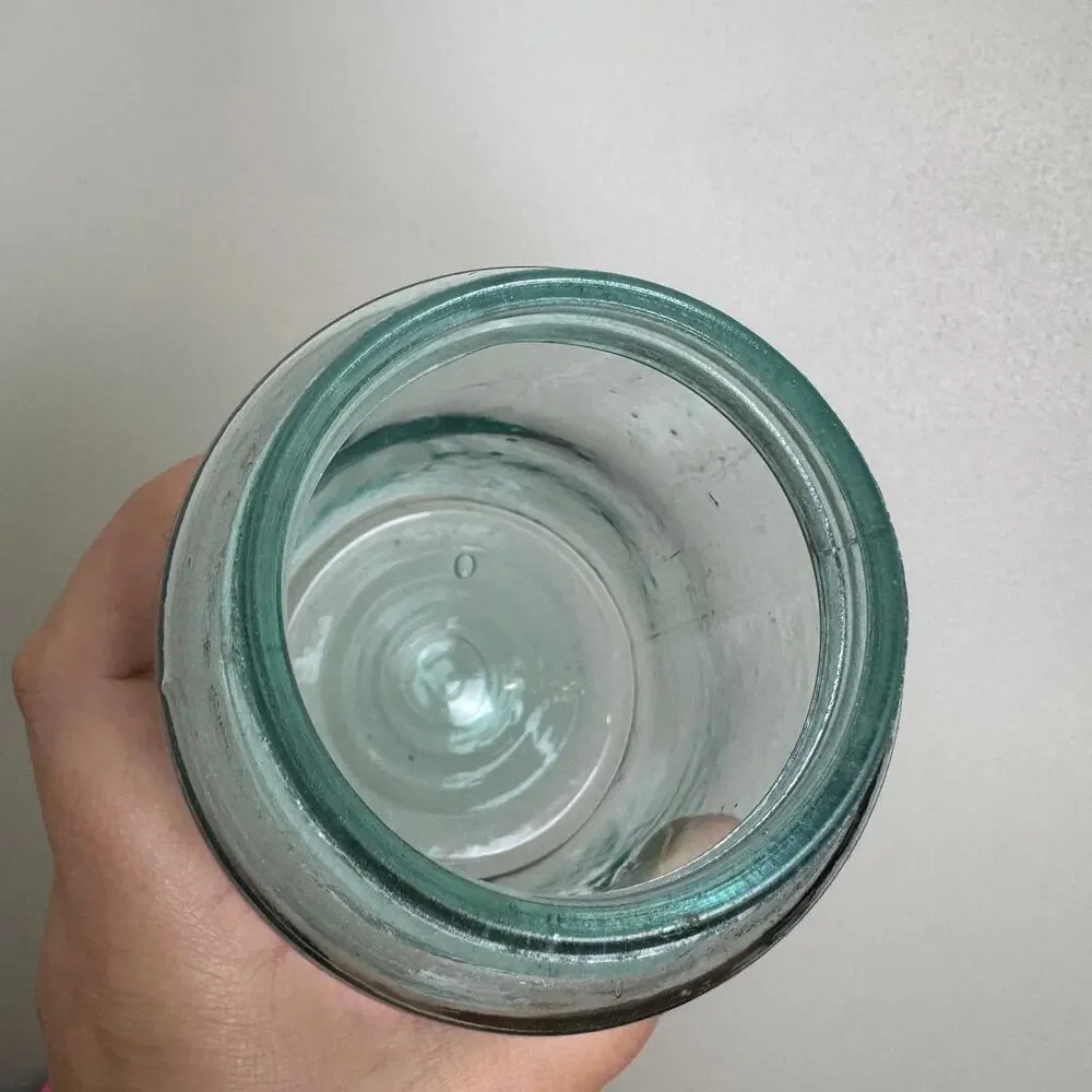 Antique‎ 1900-1910 Aqua Blue Ball Mason No Shoulder Lazy L Jar Zinc Lid